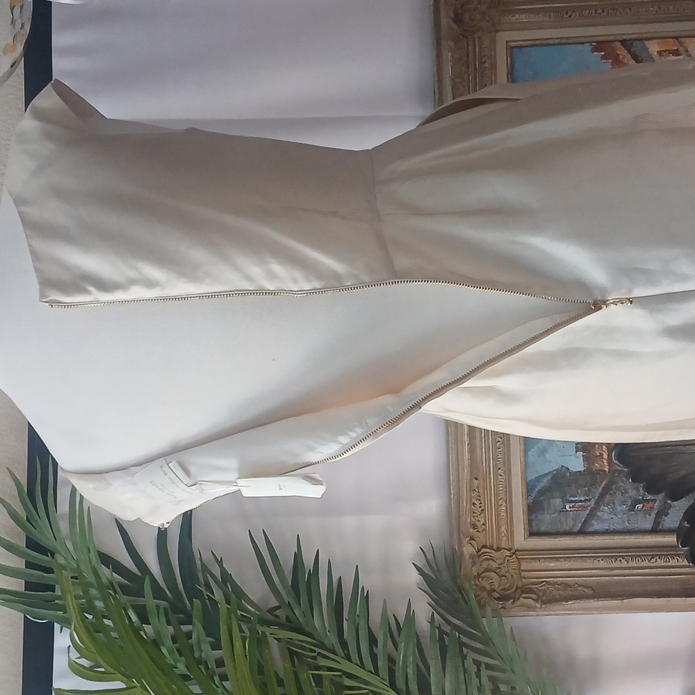 FIRM $$$ Nwt SILK/ COTTON Kate Spade Cream Dress Gold Accents HIDDEN POCKETS - Picture 12 of 13